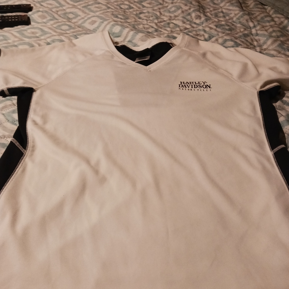Harley-Davidson White and Black Womens  Tee